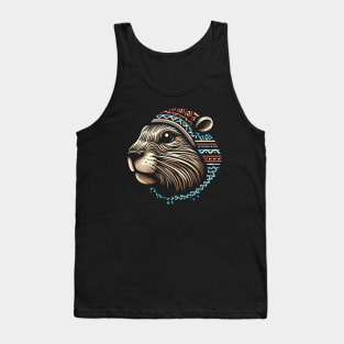 Design head beaver tribal style Tank Top